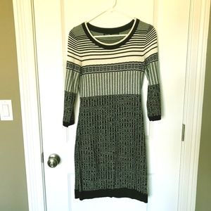 Ivanka Trump - black & white sweater dress - Small